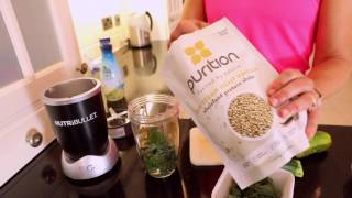 Fitness Food  Purition Wholefood Protein Shake  Vegan Hemp Vanilla Green Smoothie recipe [upl. by Yar399]