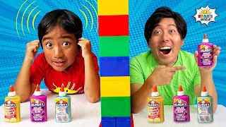 Twin Telepathy Slime Challenge Ryan and Daddy [upl. by Tereve]