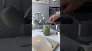 ASMR WFH ROUTINE matcha journal and a cutie keyboard for my morning routine🩵 asmr aesthetic [upl. by Eserrehs514]