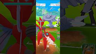 Mega Steelix VS Mega Scizor PVP Steel Battle in pokemongo [upl. by Akcimahs591]