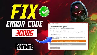 How to Fix Fortnite Error Code 30005 on PC  Fortnite Launch Error 30005 [upl. by Neelyar]