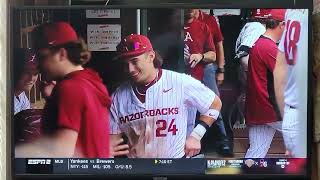 Recap of Arkansas Center Fielder Faking Out Florida Base Runners [upl. by Spancake]