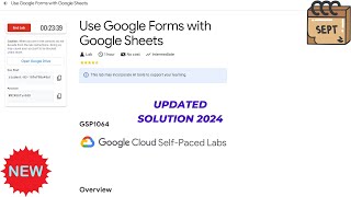 Use Google Forms with Google Sheets  2024  GSP1064 qwiklabs qwiklabsarcade2024 [upl. by Weihs661]