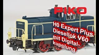 PIKO V079 H0 Expert Plus Diesellok V60 mit Digitalkupplung 55900 [upl. by Annaes257]