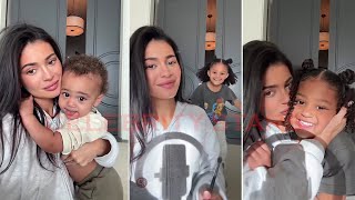 Kylie Jenners Son amp Daughter Stormi and Aire Rare Appearance in Kylies NEW video [upl. by Ssegrub]