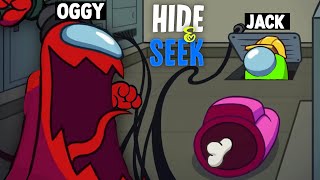 Among Us NEW Hide and Seek With Oggy And Friends FUNNIEST VIDEOS [upl. by Lahsiv]