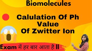 How To Calculate PH Value Of Zwitter Ion  Amino Acids  Biomolecules  Class 12 😱😱🔥🔥 [upl. by Ariaec877]