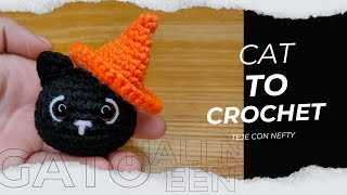 GATO HALLOWEEN TEJIDO A CROCHET PRINCIPIANTES gatos halloween tejido [upl. by Asenad]