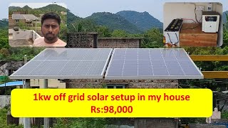 Waree and Smarten 1kw off grid solar setup in my house Rs98000 at malalinatham chengalpattu [upl. by Junna]