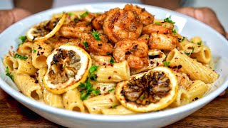 Creamy Lemon Garlic Shrimp Pasta Recipe shrimp pasta dinnerideas [upl. by Cissej]