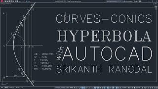 Hyperbola General Method using AutoCAD  Engineering Graphics Lab [upl. by Jestude112]