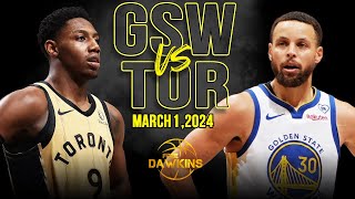 Golden State Warriors vs Toronto Raptors Full Game Highlights  March 1 2024  FreeDawkins [upl. by Alyar]