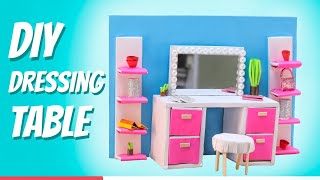 Miniature DIY dressing table  how to make doll house dressing table  DIY [upl. by Adham]