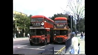 London Buses 1987Routemasters at Bishops Bridge Road Paddington [upl. by Enyrat]