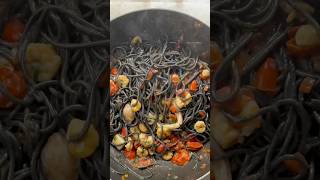 Pâtes noires fruits de mer ❤️❤️ maroc food المغرب cooking المغرب viralvideo foryou [upl. by Figge]