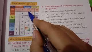 The calendar Revision Std  4th Sub  Maths [upl. by Gnouh]