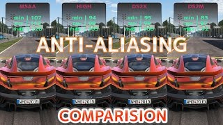 Project CARS  AntiAliasing comparision best FPS  MSAA vs DS2X vs DS2M vs FXAA vs SMAA chart 1440p [upl. by Alodee100]