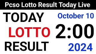 Lotto Result Today 2pm live draw 10 October 2024 Swertres Ez2 PCSO [upl. by Nafri]