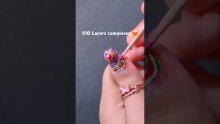 100 Layers 😍❤️ nailpolish naildesigns nails [upl. by Yeo]