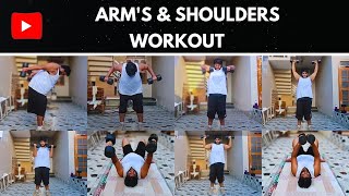 Day46  Arms amp Shoulders Workout Home  120 Days Transformation [upl. by Esyak]