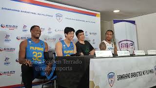 Gilas media availability Justin Brownlee Carl Tamayo Kevin Quiambao Chris Newsome  Feb 19 24 [upl. by Pejsach]