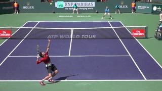 Milos Raonic TServe Ad Court Slow Motion [upl. by Lerraj]