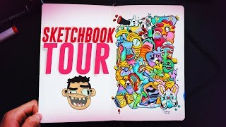 Sketchbook Flip Through Drawing Everyday for 2 years [upl. by Yesdnyl]