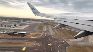 KLM Royal Dutch Airlines flight KL1596 takeoff from Rome’s Fiumicino Airport FCO  FCOAMS [upl. by Ayotas]