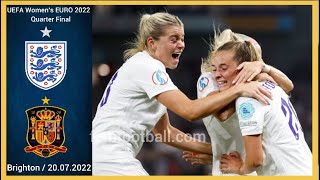 21  20072022  England vs Spain  Inglaterra vs España  UEFA Womens Euro 2022  Quarter Final [upl. by Howlyn]