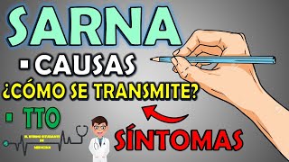 SARNA HUMANA  ESCABIOSIS ¿Cómo se contagia SíntomasTratamiento 📝👨🏻‍⚕️SARCOPTES SCABIEI [upl. by Baillie]