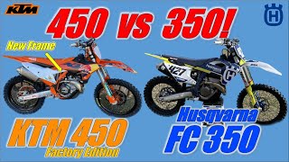 450 vs 350 20245 KTM 450 Factory Edition vs 2024 Husqvarna FC350 Back to Back [upl. by Barbour]