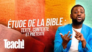 Étude de la Bible  texte contexte et prétexte  Teach  Athoms Mbuma [upl. by Chavey]