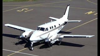 1967 Beechcraft King Air 90 FGSIG  Gusty Landing and Taxi to Parking Position [upl. by Bowe]