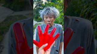 Kind grandpa eats watermelon hand 🍉 watermelon ice cream 🍓 beautiful shorts [upl. by Suzy]