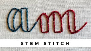 Stem Stitch Lettering Tutorial  Afeei  Tutorial for beginners  Embroidery  Videos [upl. by Venezia334]