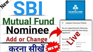 sbi mutual fund me nominee kaise add kare  how to add nominee details in sbi mutual fund online [upl. by Kisung707]