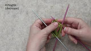 Tutorial How to knit the Ktbl and K2togtbl stitches [upl. by Yelnet]