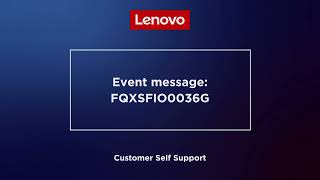 Event message FQXSFIO0036G [upl. by Casie843]