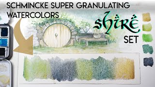 Schmincke Super Granulating Watercolours  SHIRE set review wcloseups and painting test [upl. by Tsenrae]