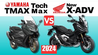 Yamaha TMAX Tech Max vs Honda XADV  Side by Side Comparison  Specs amp Price  2024 [upl. by Shelden744]