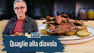 Quaglie alla diavola con patate lionesi  Si fa così  Chef BRUNO BARBIERI [upl. by Annoyek]