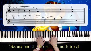 Beauty and the Beast Piano Tutorial  Easy  Piano Tutorial [upl. by Hsakaa]