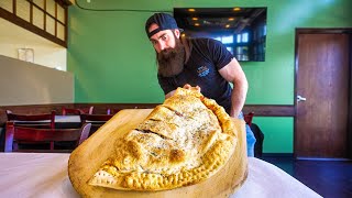 BARTENDER DOUBTS I CAN FINISH THEIR PANZAROTTI CHALLENGE  BeardMeatsFood [upl. by Ecital]