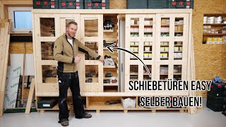 How to Schiebetüren für den Schrank in der Holzwerkstatt easy selber bauen Clemens der Zimmermann [upl. by Aticnemrac]