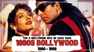 Top 5 Bollywood Hits Of Each Year 1990  1999 [upl. by Anerat]