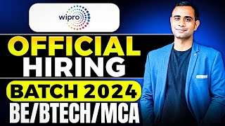 Wipro Official Hiring Announced  Wipro 2024 Biggest  BEBTECHMCA [upl. by Abner]