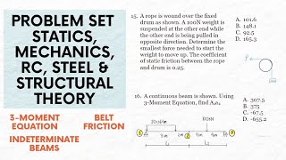 Problem Set  STATICS MECHANICS and STRUCTURAL THEORY [upl. by Nirrak164]