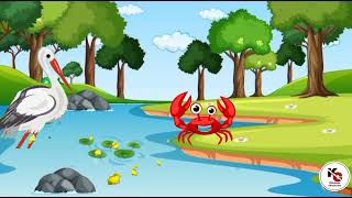 Bagula Bhagat Aur Kekda। बगूला भगत और केकड़ा।।Crane And Crab Jungle Story।। [upl. by Aisital674]