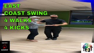 American East Coast Swing 4 Walks 4 Kicks [upl. by Annaehs]