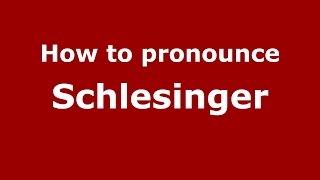 How to pronounce Schlesinger SpanishArgentina  PronounceNamescom [upl. by Eppie]